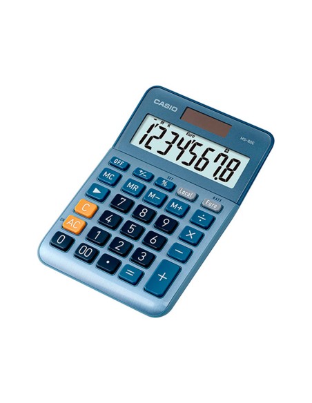 Calculadora casio ms-80e sobremesa 8 digitos tx +/- tecla doble cero color azul