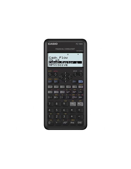 Calculadora casio fc-100v financiera 4 lineas 10+2 digitos almacenamiento flash calculo de ganancias con tapa