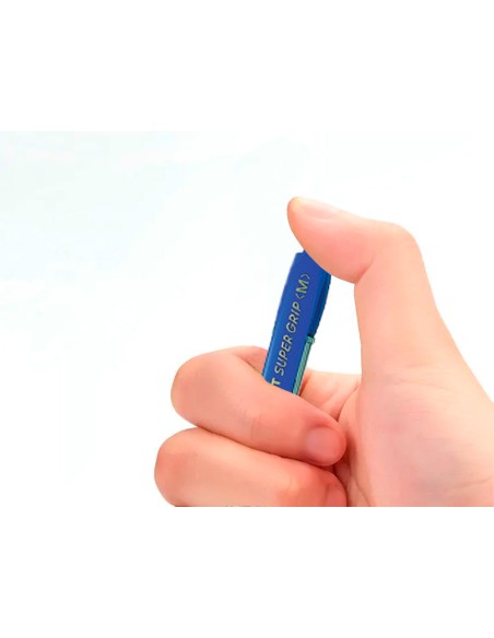 Boligrafo pilot super grip azul retractil sujecion de caucho tinta base de aceite en blister de 2 unidades