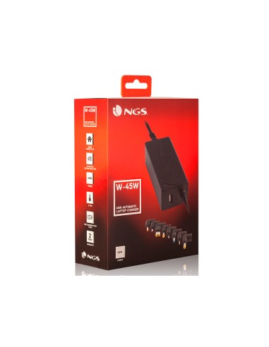 Adaptador de corriente ngs automatic 45w con 8...