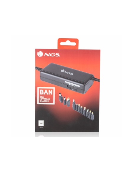 Adaptador de corriente ngs manual laptop 90w con 11 adaptadores