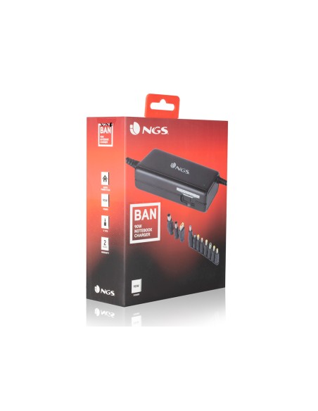 Adaptador de corriente ngs manual laptop 90w con 11 adaptadores