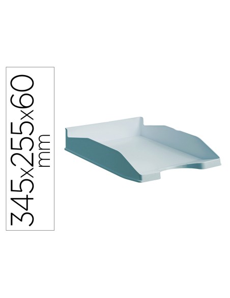 Bandeja sobremesa archivo 2000 antimicrobiana plastico apilable 3 posiciones din a4 y folio azul 345x255x60 mm