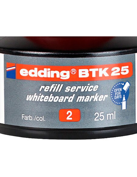 Tinta rotulador edding pizarra blanca btk-25 color rojo bote 25 ml