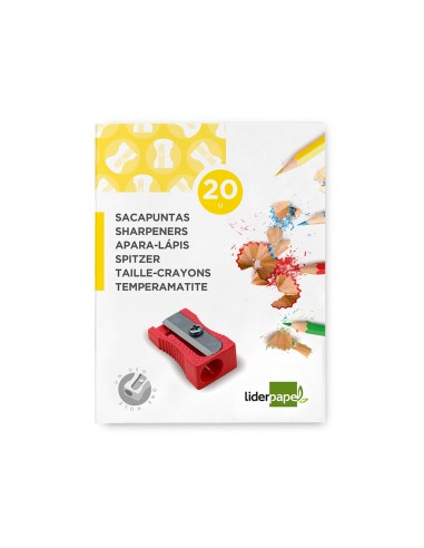 Sacapuntas liderpapel metalico cuña 1 uso color...