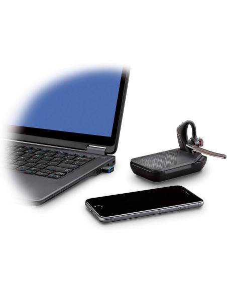 Auricular plantronics voyager 5200 uc para smartphone/portatil/tablets bluetooth alcance 30 mt