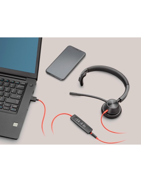 Auricular plantronics blackwire 3310 diadema cable usb-c/a monoaural con microfo no y cert. microsoft teams