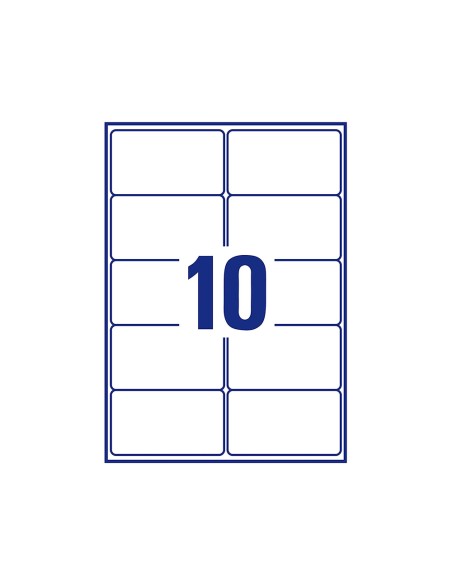 Etiqueta adhesiva cubriente avery permanente para impresora laser blanca 99,1x57 mm caja de 250 unidades