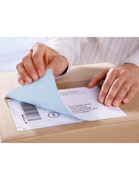 Etiqueta adhesiva cubriente avery permanente para impresora laser blanca 99,1x57 mm caja de 250 unidades