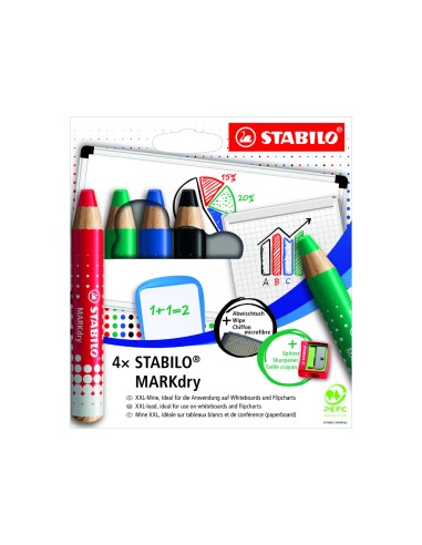 Lapiz marcador en seco stabilo markdry para...