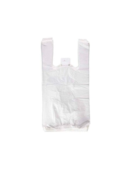 Bolsa camiseta reciclada 70% blanca 50 mc 48x60 cm apta legislacion de bolsas 2021