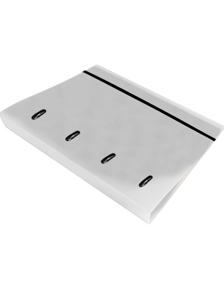 Carpeta con recambio liderpapel a4 cuadro 5mm 100 hojas 80g polipropileno 4 anillas 40mm transparente