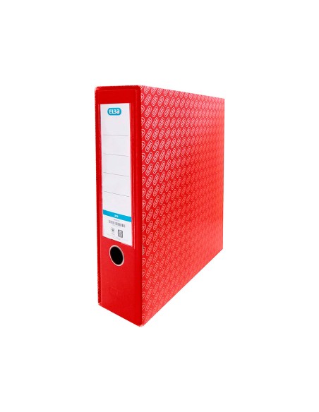 Caja archivador de palanca carton forrado elba folio lomo 85 mm rojo