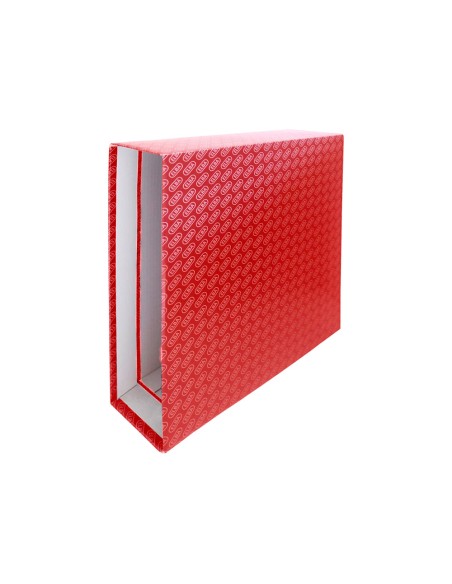 Caja archivador de palanca carton forrado elba din a4 lomo 85 mm rojo