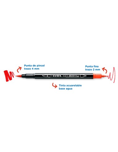 Rotulador lyra aqua brush acuarelable doble...