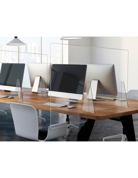 Pantalla de proteccion archivo 2000 sobremesa metacrilato transparente 1000x750 mm