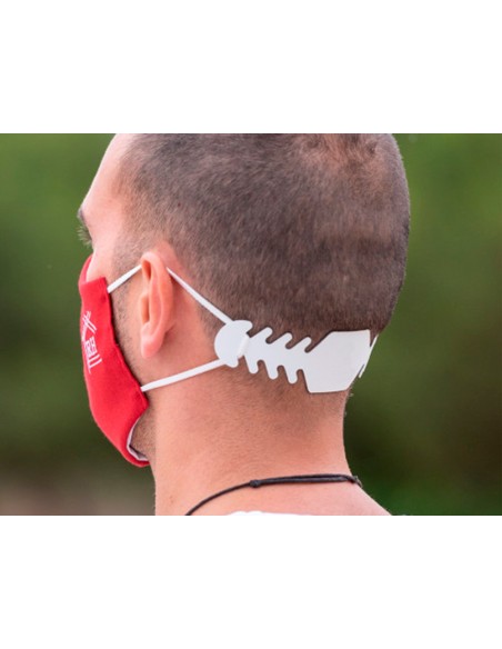 Ajustador salvaorejas mascarilla silicona flexible 3 posiciones ajuste color blanco 19,4x1,8 cm
