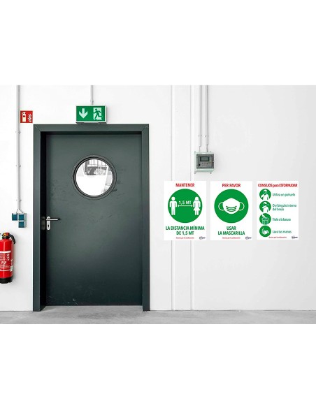 Señal adhesiva avery usar la mascarilla din a4 resistente a los rayos uv pack de 2 unidades