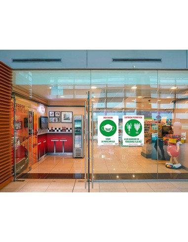 Señal adhesiva avery usar la mascarilla din a4...