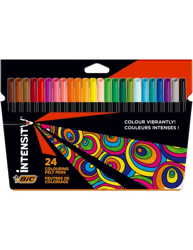 Rotulador bic intensity estuche de 24 colores...