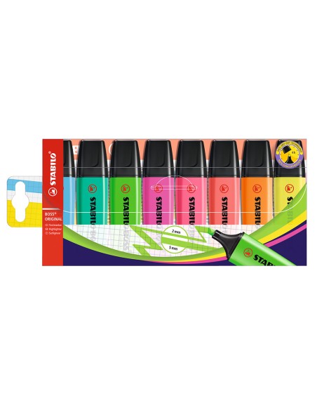 Rotulador stabilo boss fluorescente 70 estuche de 8 unidades colores surtidos