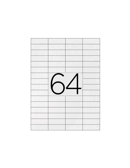 Etiqueta adhesiva q-connect kf11207 tamaño 48,5x16,9 mm fotocopiadora laser ink-jet caja con 100 hojas din a4