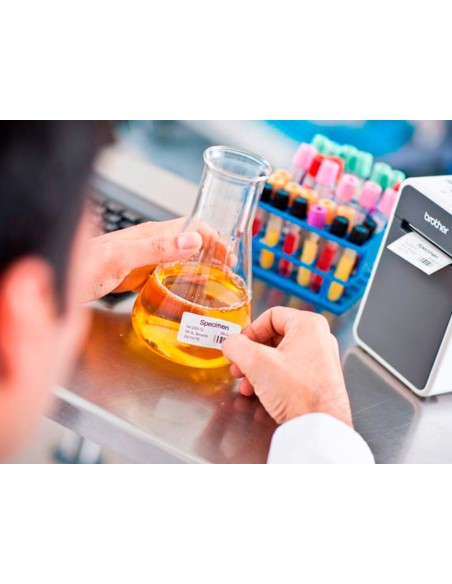 Etiqueta adhesiva q-connect kf11207 tamaño 48,5x16,9 mm fotocopiadora laser ink-jet caja con 100 hojas din a4