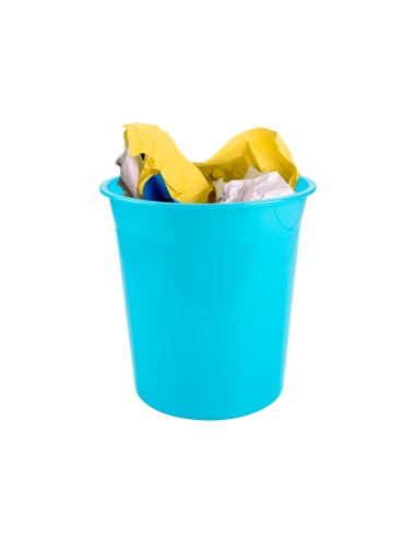 Papelera plastico q-connect turquesa...