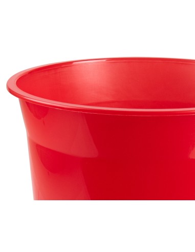 Papelera plastico q-connect rojo translucido 13...