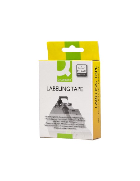 Cinta q-connect tze-631 amarillo-negro 12mm longitud 8 m