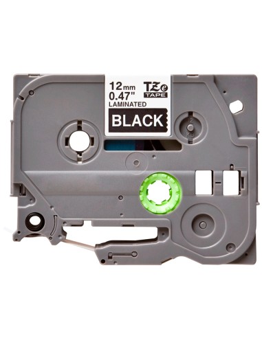 Cinta q-connect tze-335 blanco-negro 12 mm...