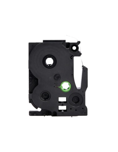 Cinta q-connect tze-251 blanco-negro 24mm...