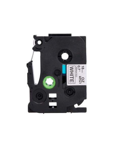 Cinta q-connect tze-241 blanco-negro 18mm longitud 8 m