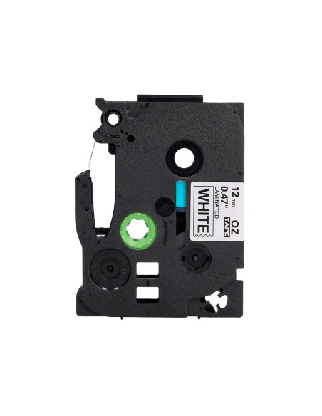 Cinta q-connect tze-231 blanco-negro 12mm longitud 8 m