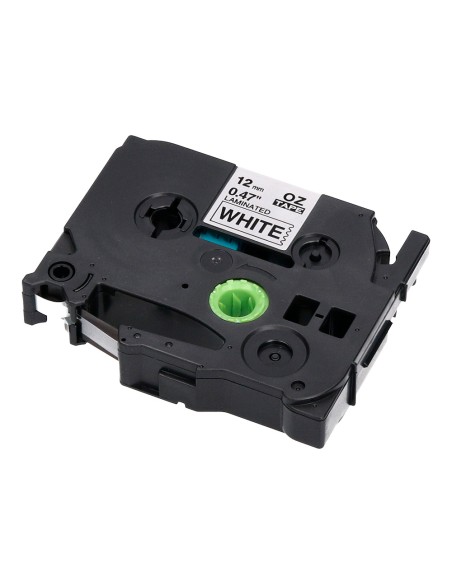 Cinta q-connect tze-231 blanco-negro 12mm longitud 8 m
