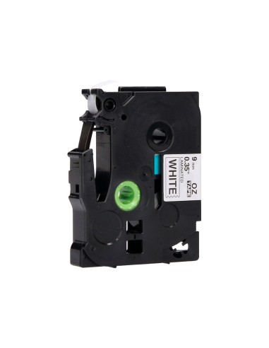 Cinta q-connect tze-221 blanco-negro 9mm...