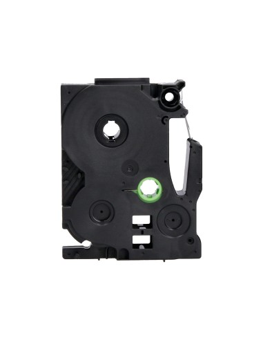 Cinta q-connect tze-211 blanco-negro 6mm...