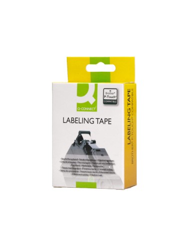 Cinta q-connect tze-131 transparente-negro 12mm...