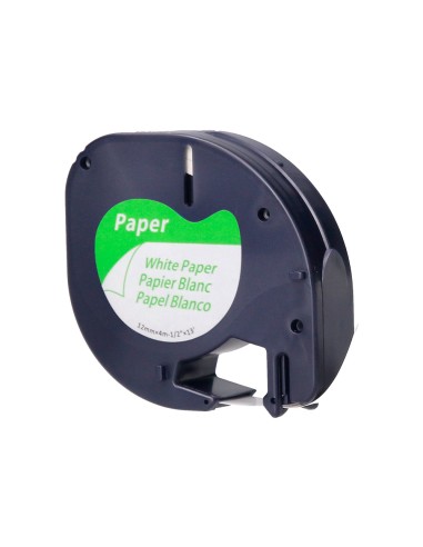 Cinta q-connect papel 12 mm x 4 m negro-blanco...