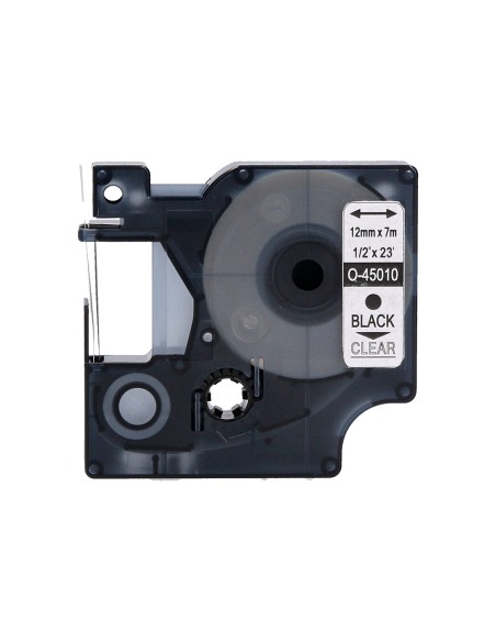 Cinta q-connect negro-transparente 12 mm x 7 m dymo
