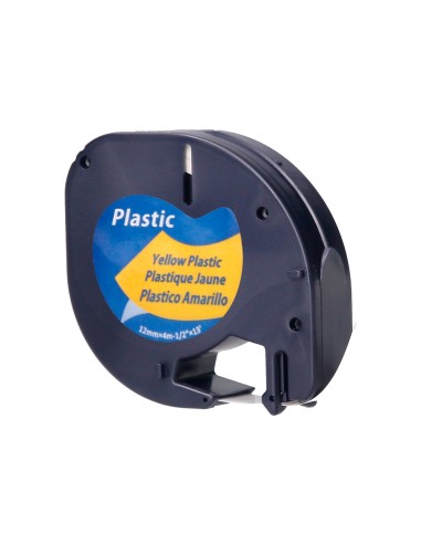 Cinta q-connect 12 mm x 4 m negro-hiperamarillo...