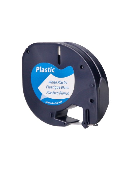 Cinta q-connect 12 mm x 4 m negro-blanco perla para maquina letratag