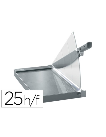 Cizalla de palanca leitz precision office pro a3 base cristal longitud corte 457 mm capacidad de corte 25 hojas