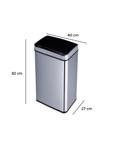 Papelera metalica q-connect con sensor...