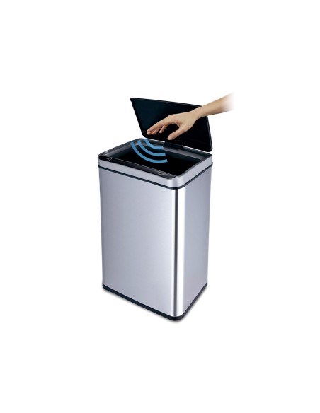 Papelera metalica q-connect con sensor automatico capacidad 80 litros 820x270x400 mm