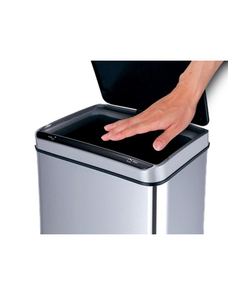Papelera metalica q-connect con sensor automatico capacidad 80 litros 820x270x400 mm