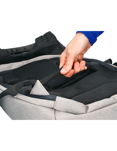 Mochila para portatil q-connect 18\" negra / gris poliester impermeable 460x170x310 mm