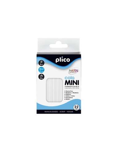 Barra termofusible plico mini translucida 8 mm...