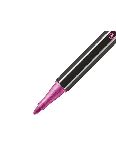 Rotulador stabilo punta de fibra pen 68 metallic estuche plastico de 8 unidades colores surtidos