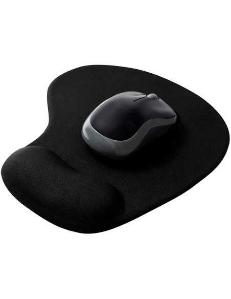 Alfombrilla para raton q-connect reposamuñecas de gel color negro 190x230x20 mm